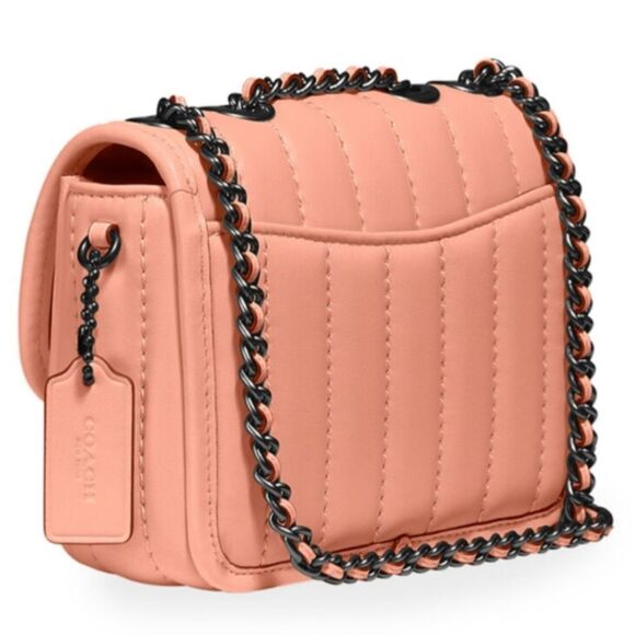 RETAIL COACH Quilted Turnlock Crossbody in Blush with Gun Metal Hardware - Picture 2 of 13